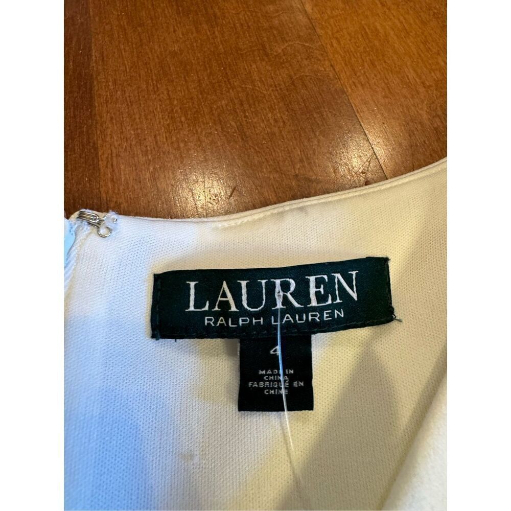 Woman’s brand new Lauren by Ralph Lauren white dress with ruffles sleeves - Picture 3 of 6